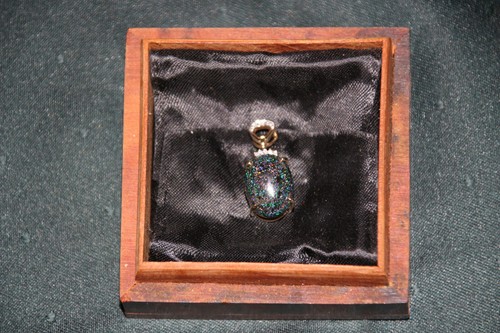Opal diamant anhänger - opal, diamant-anhänger