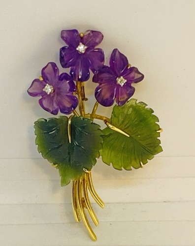 Veilchen brosche mit amethyst - brosche,