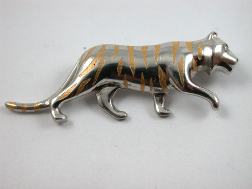 Feine brosche tiger platin 950 - brosche,