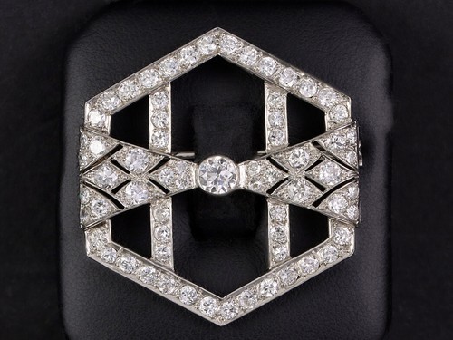 Antike diamant platin brosche - antike,