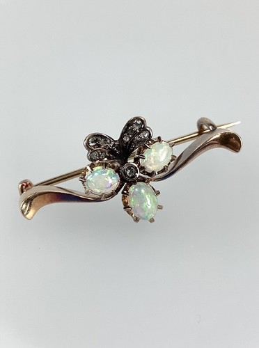 Antike opal diamanten brosche - antike,
