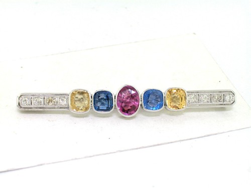 Antik saphir diamant brosche - saphir,