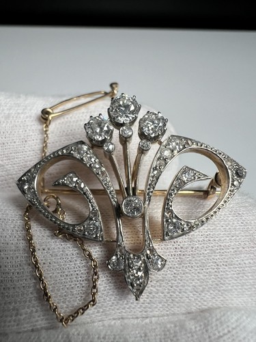 Antike jugendstil brosche 14k - brosche,
