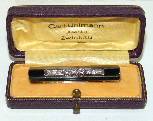 Brosche art deco weiß - weiß,