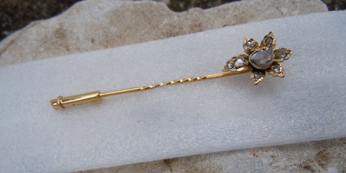 Gold 750 antike - nadel, blüte