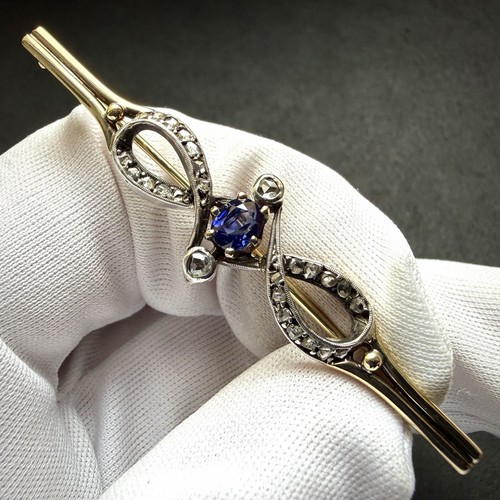 Jugendstil stab brosche - jugendstil, 14k