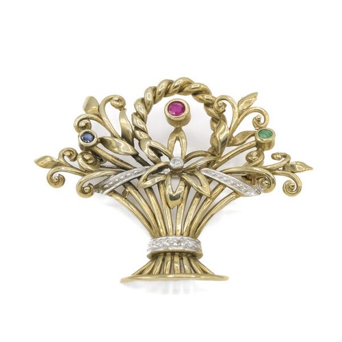 Brosche mit safir rubin - safir,