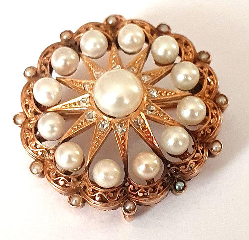 Vintage anhänger brosche - vintage, gold