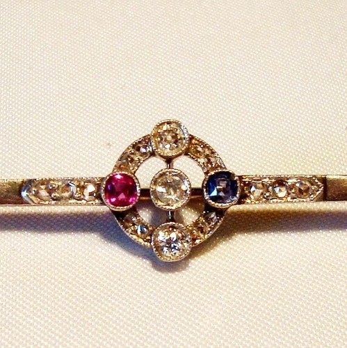 Art deco saphir diamant - saphir,