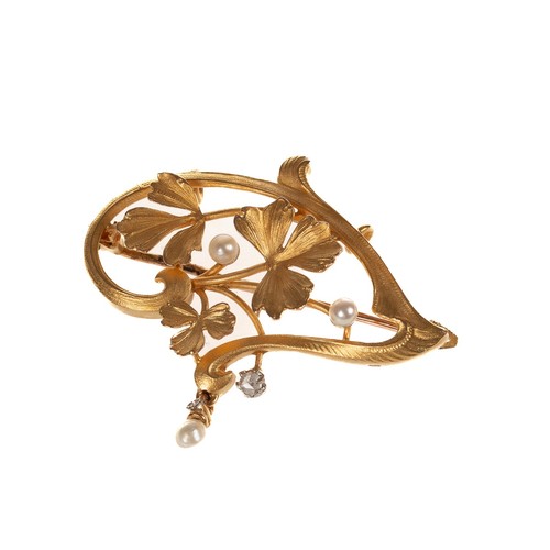 Florale jugendstil brosche - florale,