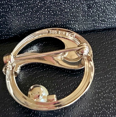 585 weißgold brosche - 585,
