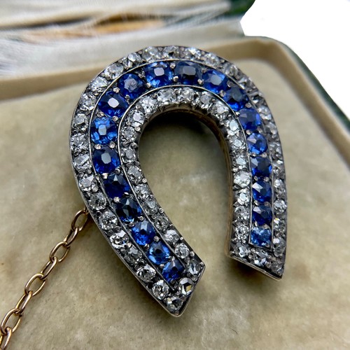 Antike diamant saphir brosche - diamant,