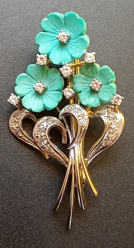 Brosche nadel blumen diamanten - brosche,